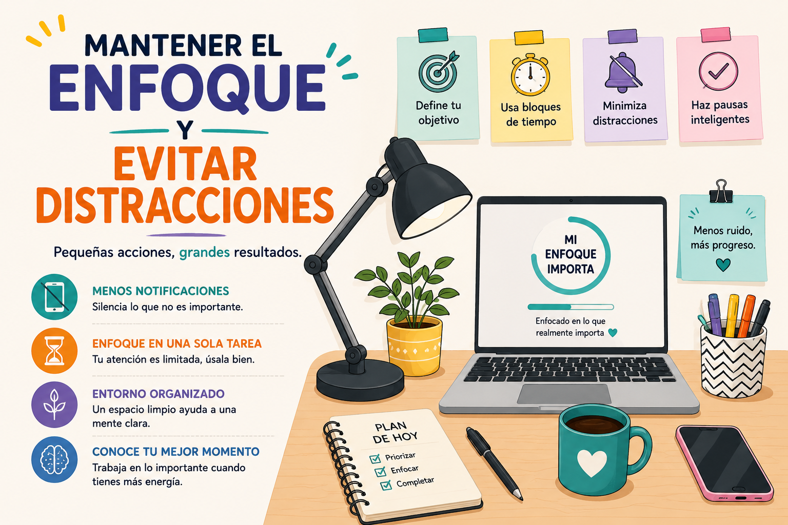Mantener el enfoque y evitar distracciones